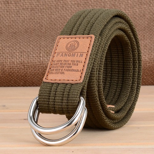Cinturón táctico trenzado unisex de lona doble anillo hebilla cinturón informales de nailon - Imagen 9 de 29