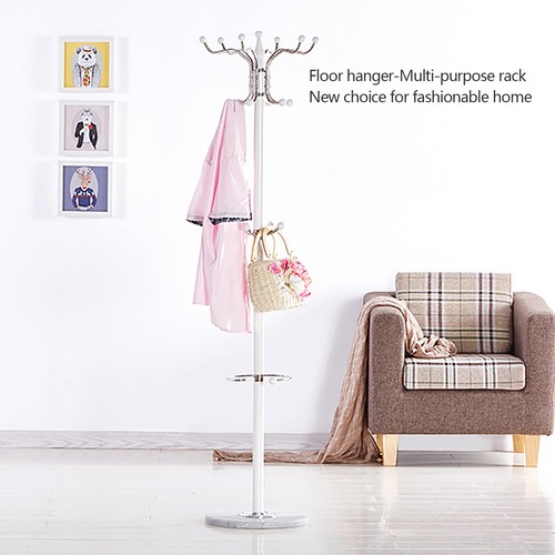 16 Hook Metal Coat Hat Rack Metal Clothes Hanger Umbrella Holder Organizer Stand - Picture 25 of 36