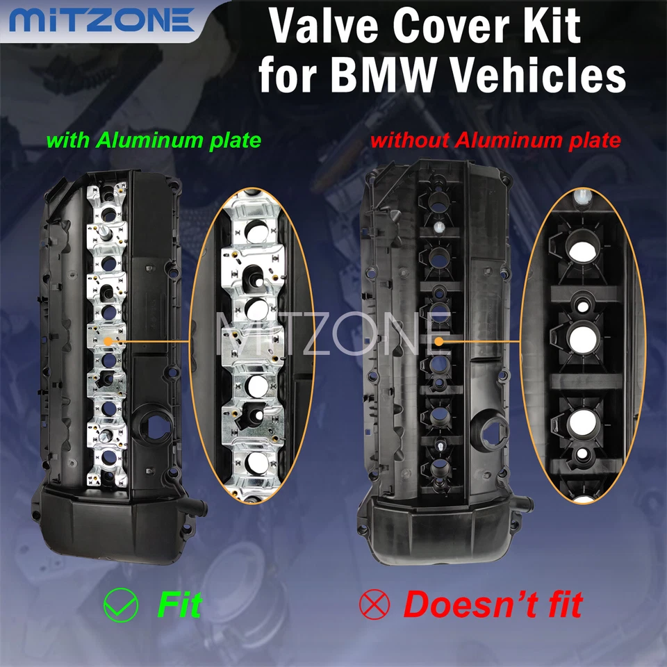 Cubierta de válvula con junta y pernos para 98-02 BMW E39 525i 528i E46 325i 330i X5 Z3 Foto 2 de 4