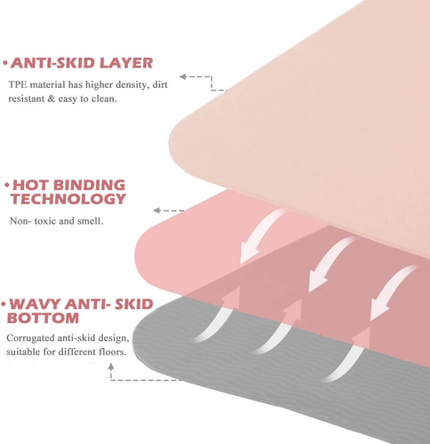 Estera de yoga extra gruesa de 1/3"" antideslizante esteras de yoga para mujer ecológicas TPE fitness - Imagen 8 de 12