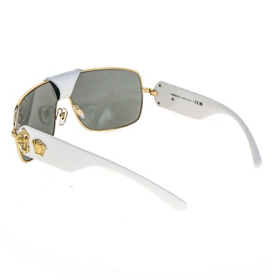 VERSACE Medusa Barocco 2207 White Gold Leather VE2207Q Sunglasses