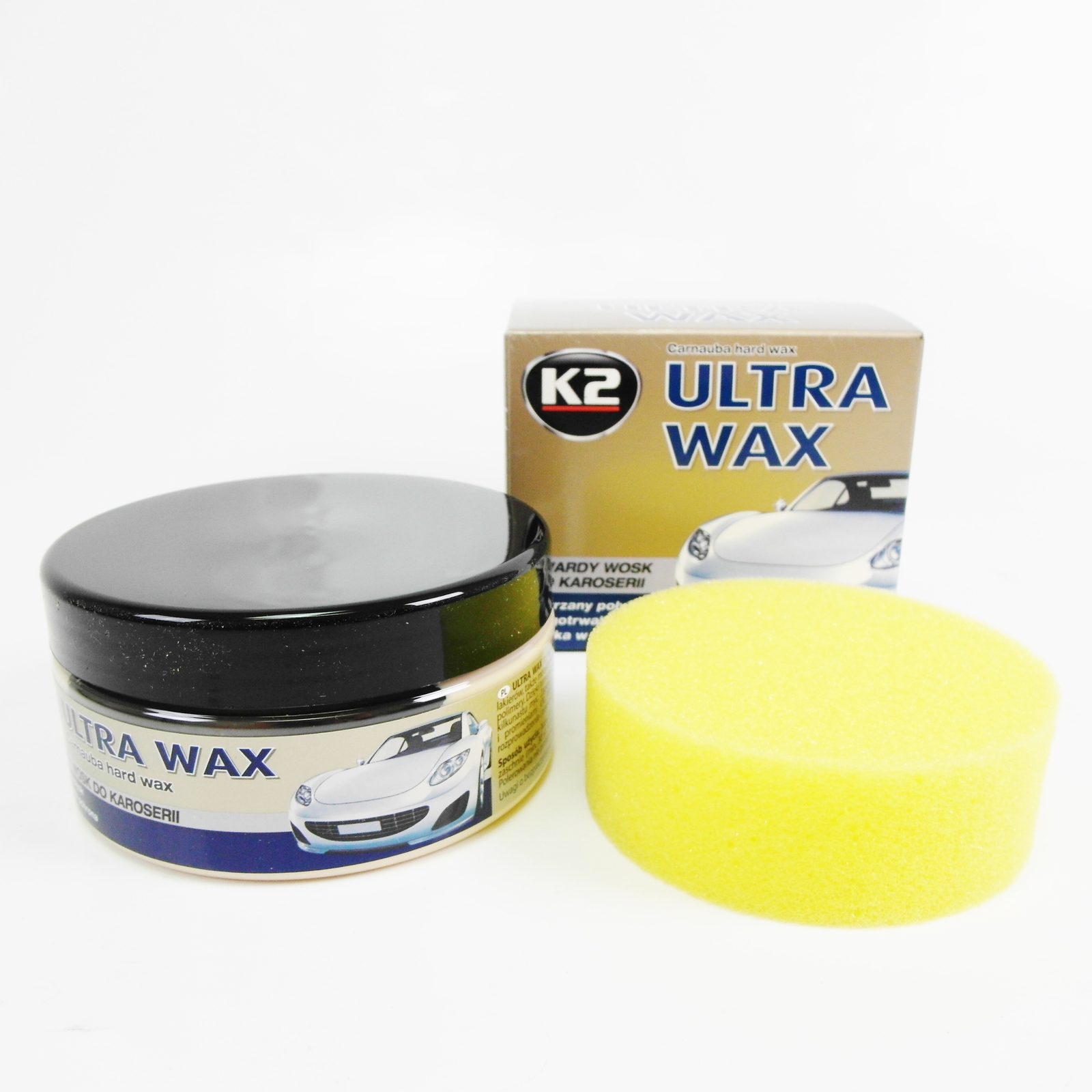 K2 Car Polish Ultra Wax with Carnauba 250g + Sponge Car Polish Preparation
