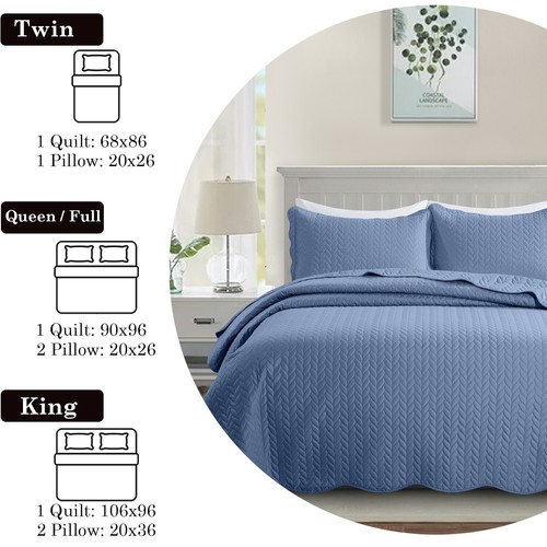 Reversible Bedspread Bedding Set Luxury Quilted Embossed Bed Throw Queen King US - Picture 40 of 73