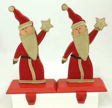 Vintage Red Santa Stocking Hangers Christmas Ornament Holiday Decoration