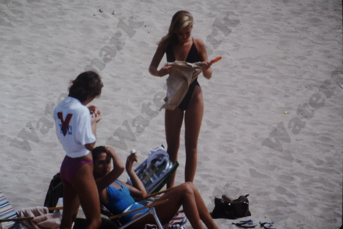 1982 beach voyeur candid woman in bikini vintage 35mm SLIDE G08 | eBay