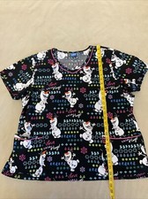 Disney Olaf Frozen Scrub Top Winter Snowflakes Possibly L Or XL