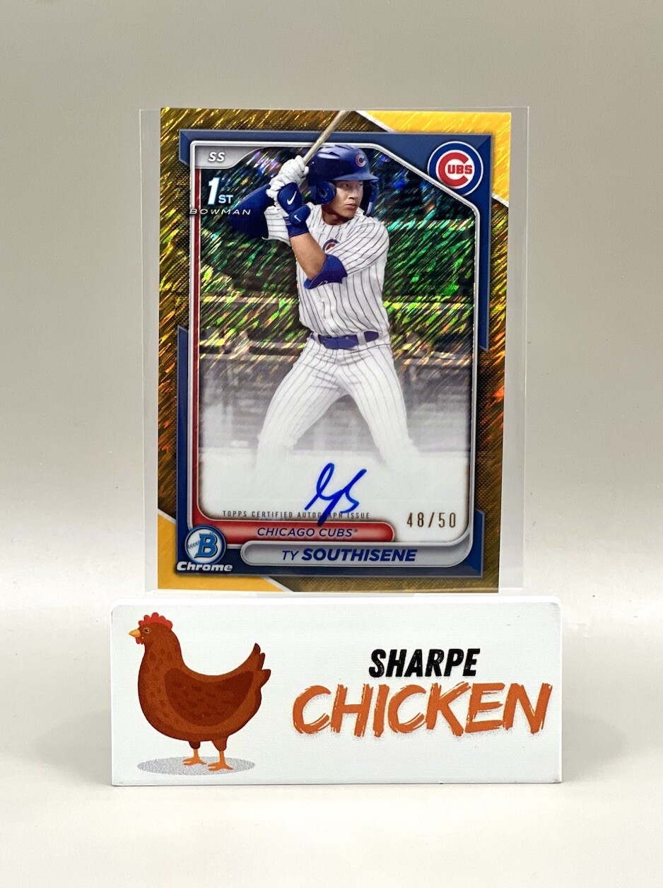 2024 Bowman Draft Chrome Ty Southisene Cubs 1st Gold Shimmer Auto 48/50
