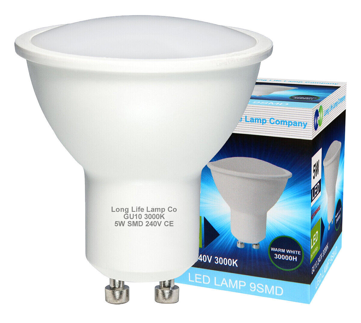 10 x LED 5W GU10 Light Bulbs Lamp 50W Halogen Replacement 240V Warm White
