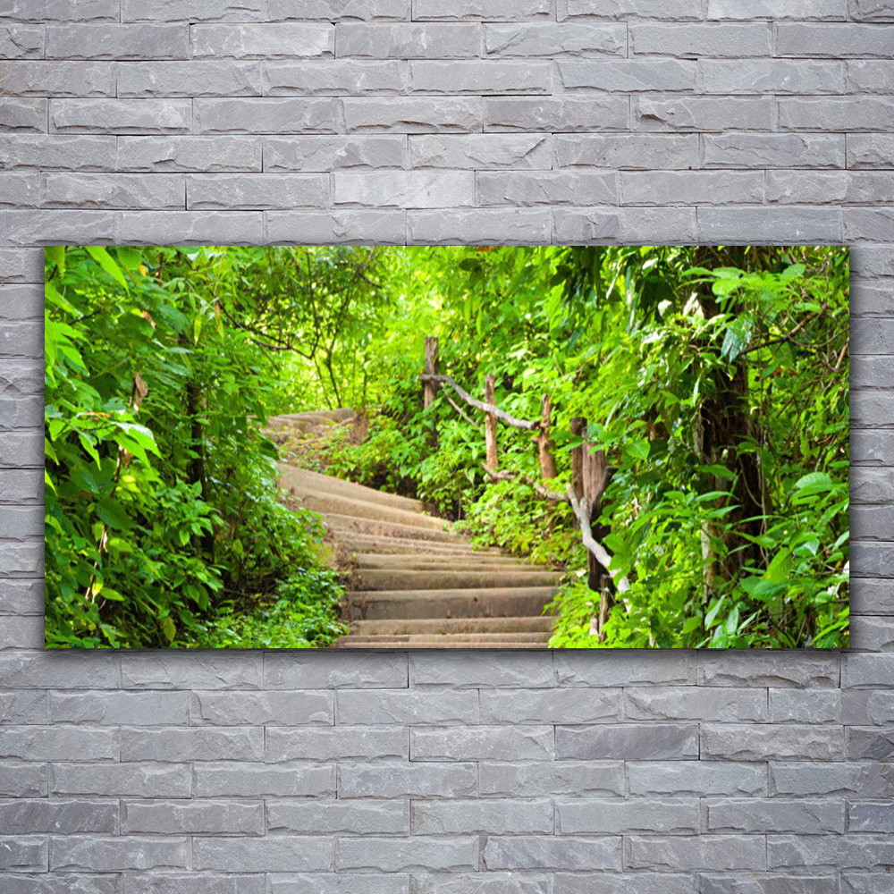 Photo sur toile escaliers nature tableau paysage panorama 120x60