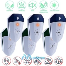 6Pcs Pest Reject Ultrasonic Repeller Home Bed Bug Mites Spider Defender Roaches
