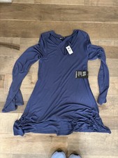 Womens EXPRESS Blue Trapeze Dress NWT Long Sleeve Size XS