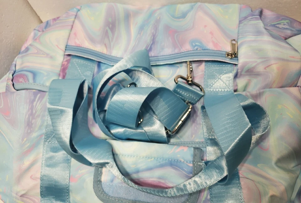 Bolso de Noche Bebé Azul Púrpura Nuevo 20" Largo 12 Ancho 12 Alto. Correa para el hombro/... Foto 2 de 4