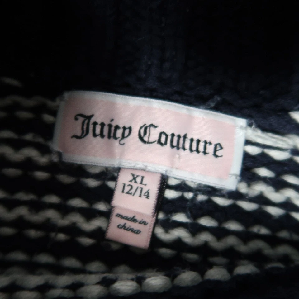 Juicy Couture Vestido Suéter Cuello Tortuga Tejido Rayas Azul Marino y Crema Niñas 12 Foto 4 de 4