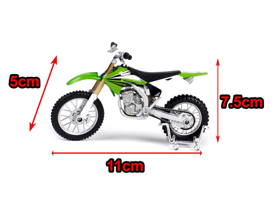 Kawasaki KX 250F Green 1:18 Dirt Bike Motocross Motorcycle Kids Diecast Toy Bike - Image 4 of 4