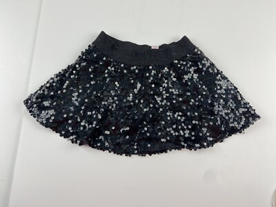 Girls' JUSTICE Sequined Tutu Shorts Skirt Size Black Sparkle Fish