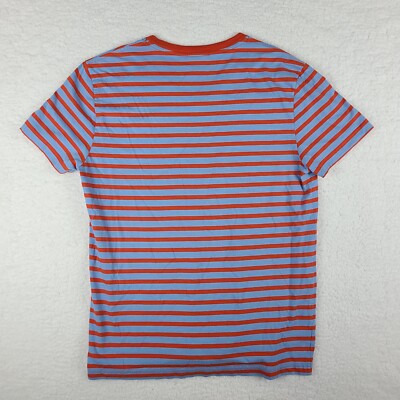 Lacoste Shirt Mens 6 Blue Red Striped V Neck Athletic T