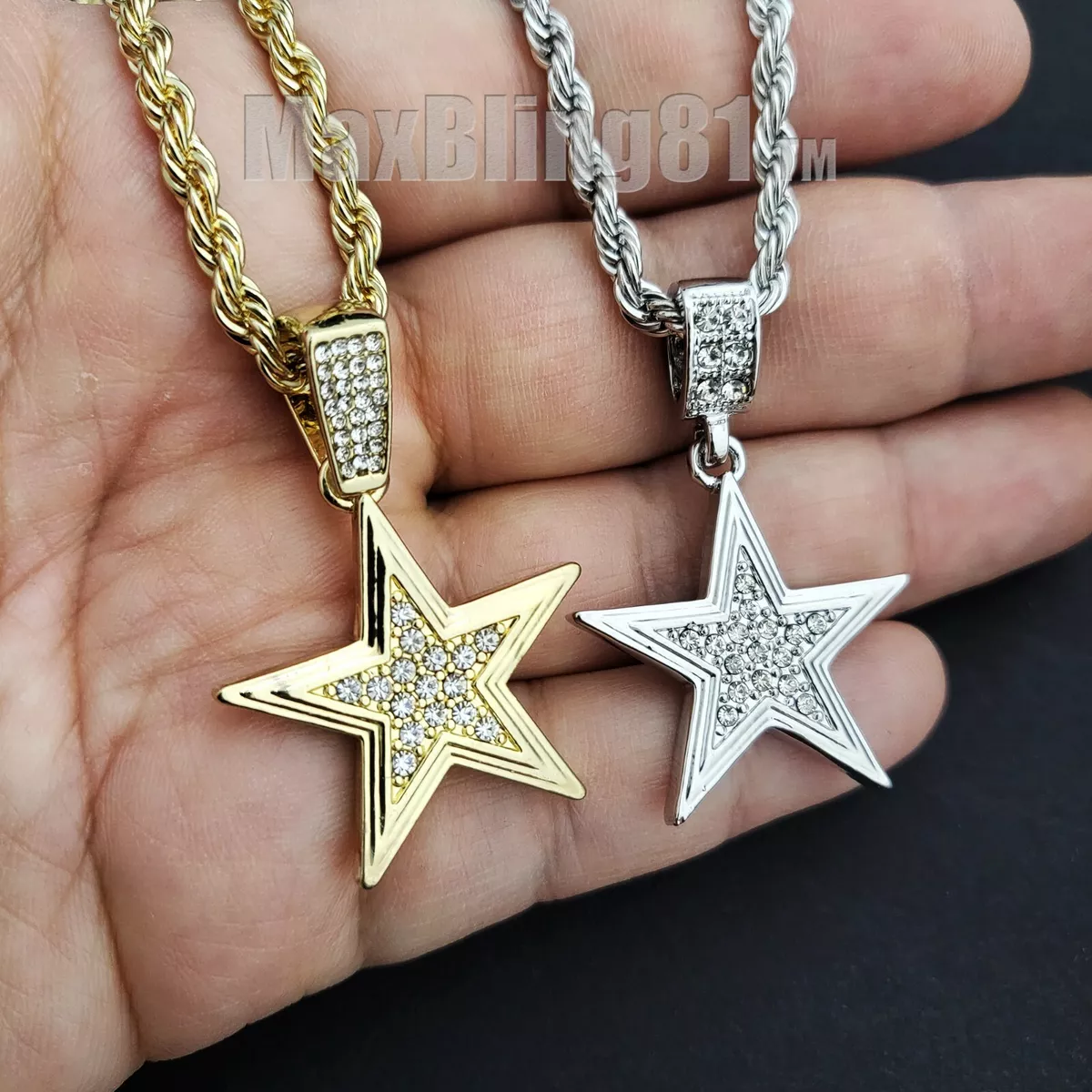 Iced out star pendant deals