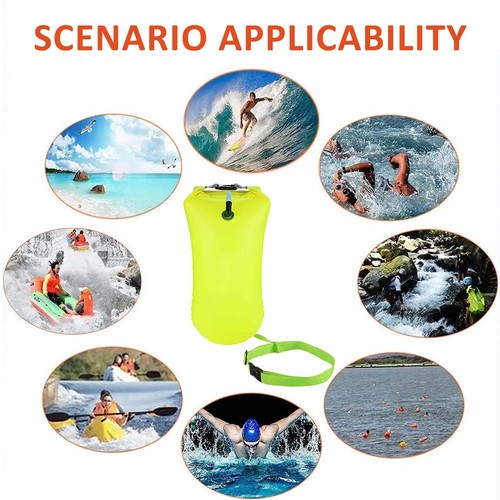 Inflatable Open Water Swim Buoy Air Dry Bag Device Buoy Tow Float Swimming PVC - Picture 7 of 13