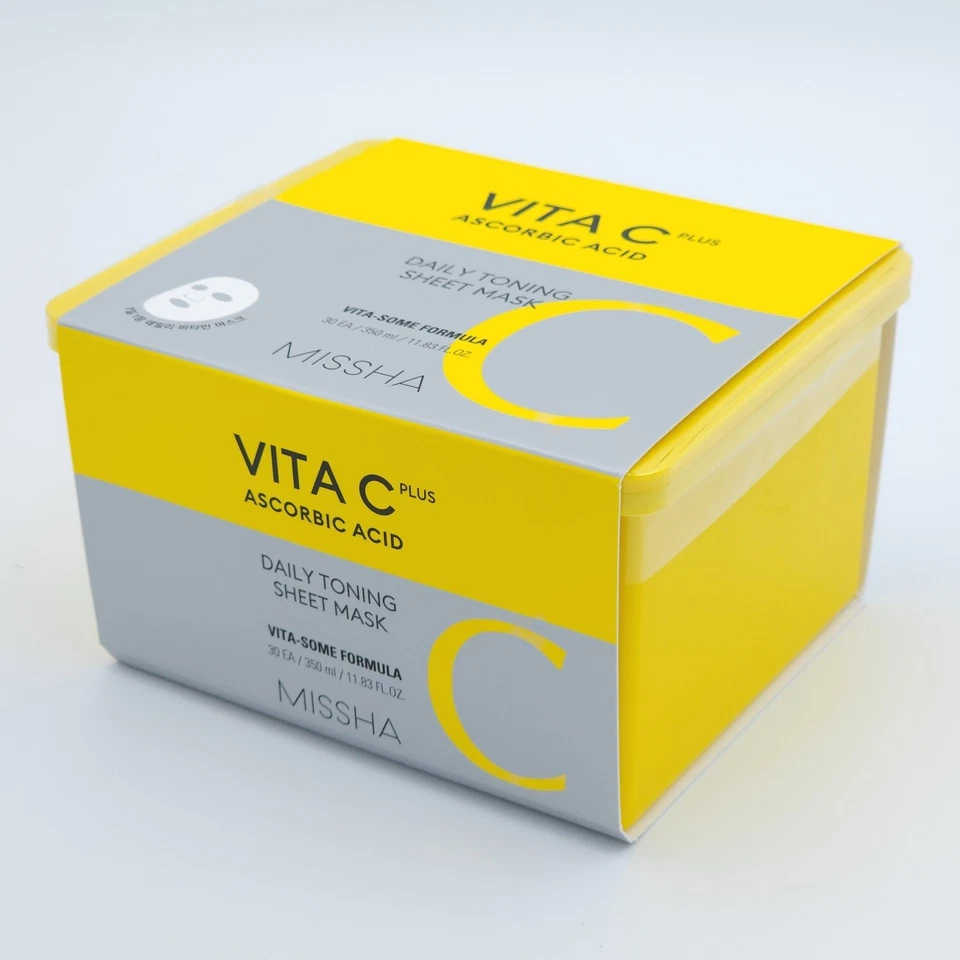 MISSHA Vita C Plus Daily Toning Sheet Mask 30ea Brightening Moisture K-Beauty - Image 4 of 4