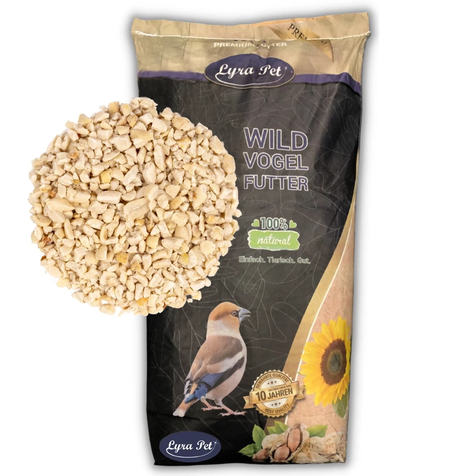 20 kg Erdnusskerne weiß gehackt Vogelfutter Wildvögel Lyra Pet® Neue Ernte