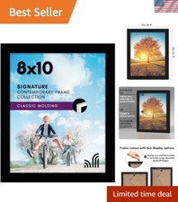 Gallery-Style 8x10 Black Frame with Shatter-Resistant Glass for Your Memories