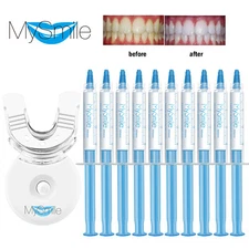 MySmile Teeth Whitening Gel Kit (10)Strong Bleaching Gels (1) Tray (1) LED Light