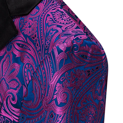 Para Hombres Floral Esmoquin Cena Chaqueta Calce Regular Chal Solapa Paisley Baile de graduación Fiesta Traje - Imagen 74 de 236