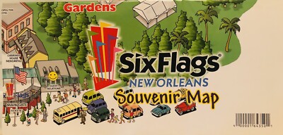2003 Six Flags NEW ORLEANS Vintage Theme Park Souvenir Map