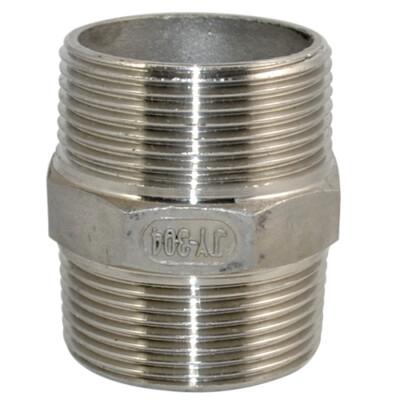 1-1/2'' 1.5'' NPT Stainless Steel 304 Pipe Thread Male Hex Nipple Fitting Adapter