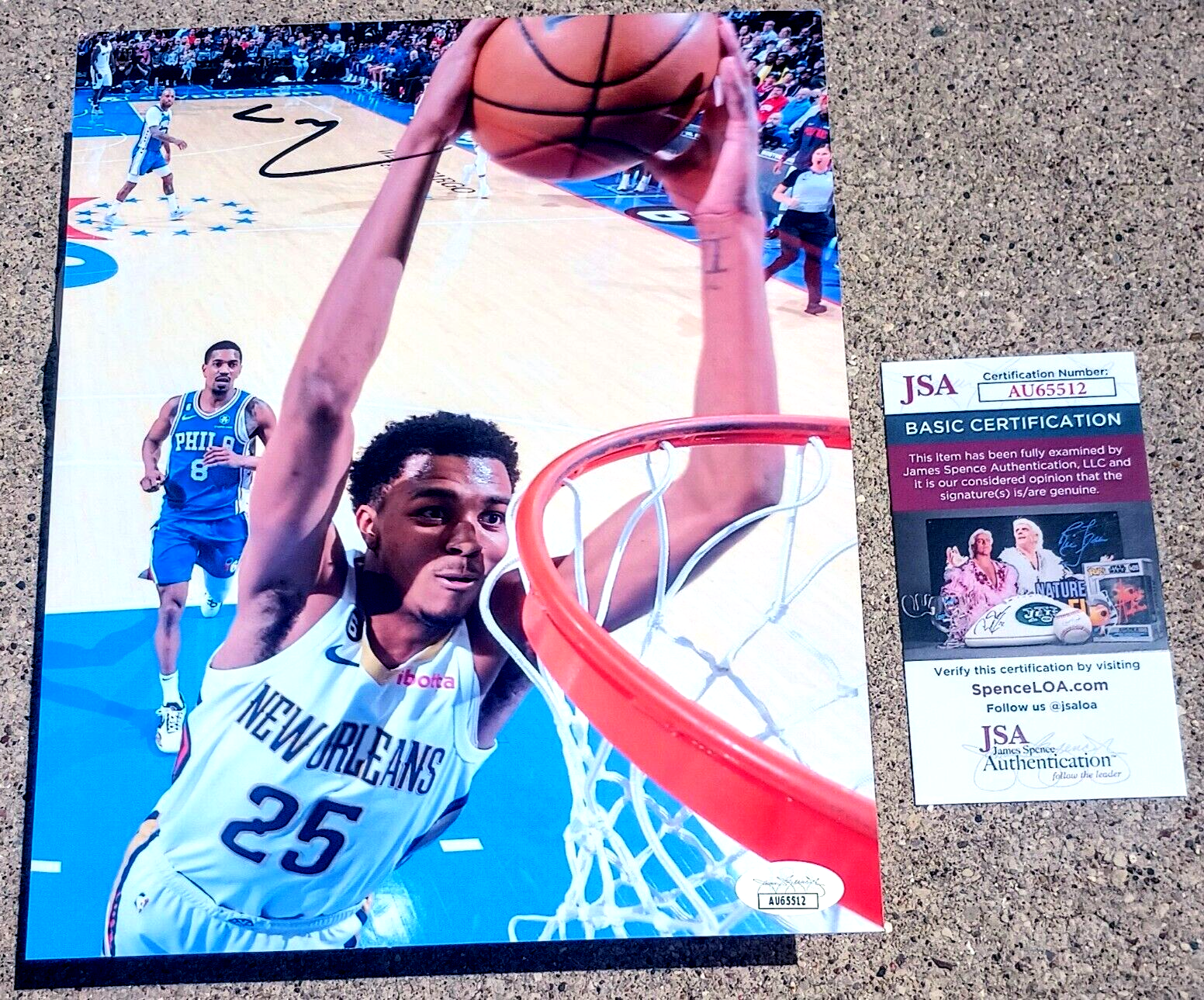 TREY MURPHY III SIGNED 8x10 Photo JSA COA New Orleans Pelicans 