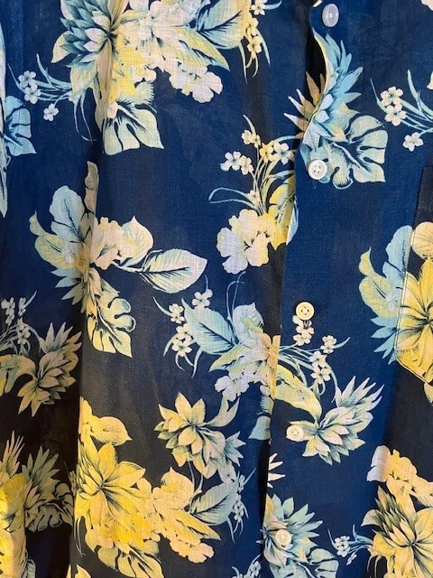 CAMISA HAWAIANA DE LINO DE LUJO XL CLUB ROOM PARA HOMBRE NUEVA Foto 3 de 4