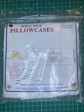 Jack Dempsey Stamped Pillowcases W/White Perle Edge 2/Pkg Flower Basekt 631