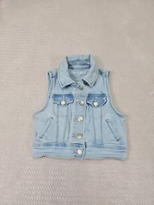 Cat & Jack Denim Vest Girls XS 4/5 Light Wash Stretch Blue Jean