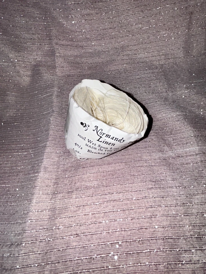 Ursula's Alcove Normandía Lino Blanqueado Marfil 100% Línea Hilada Húmeda Lino 375 yardas Foto 3 de 4