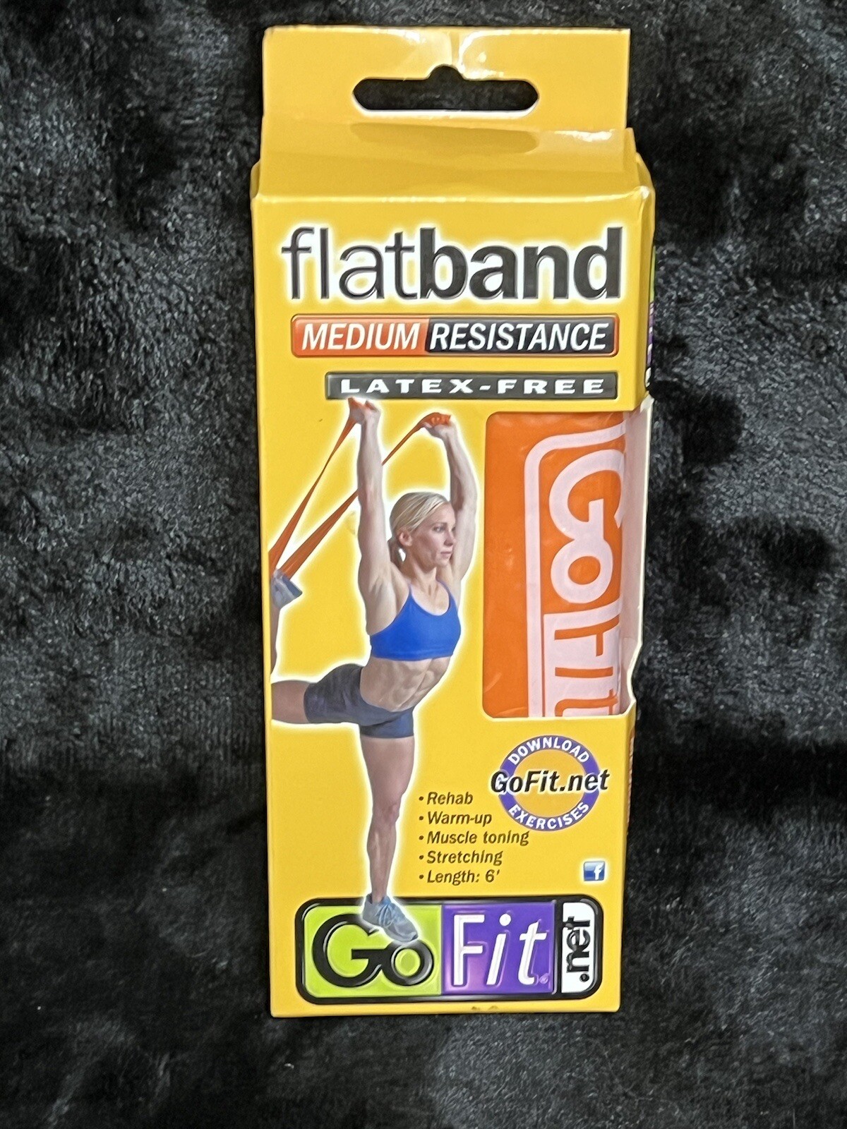 GOFIT Flat Fitness Band, Medium Resistance Latex-Free 6&rdquo;Length Orange NEW In BOX