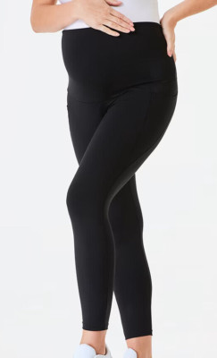 Ladies size 8 Black MATERNITY Active Leggings over belly  ANKO stretch NEW A3915