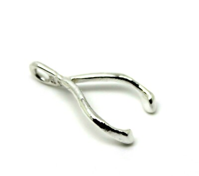 Genuine New Sterling Silver Wishbone Pendant Or Charm