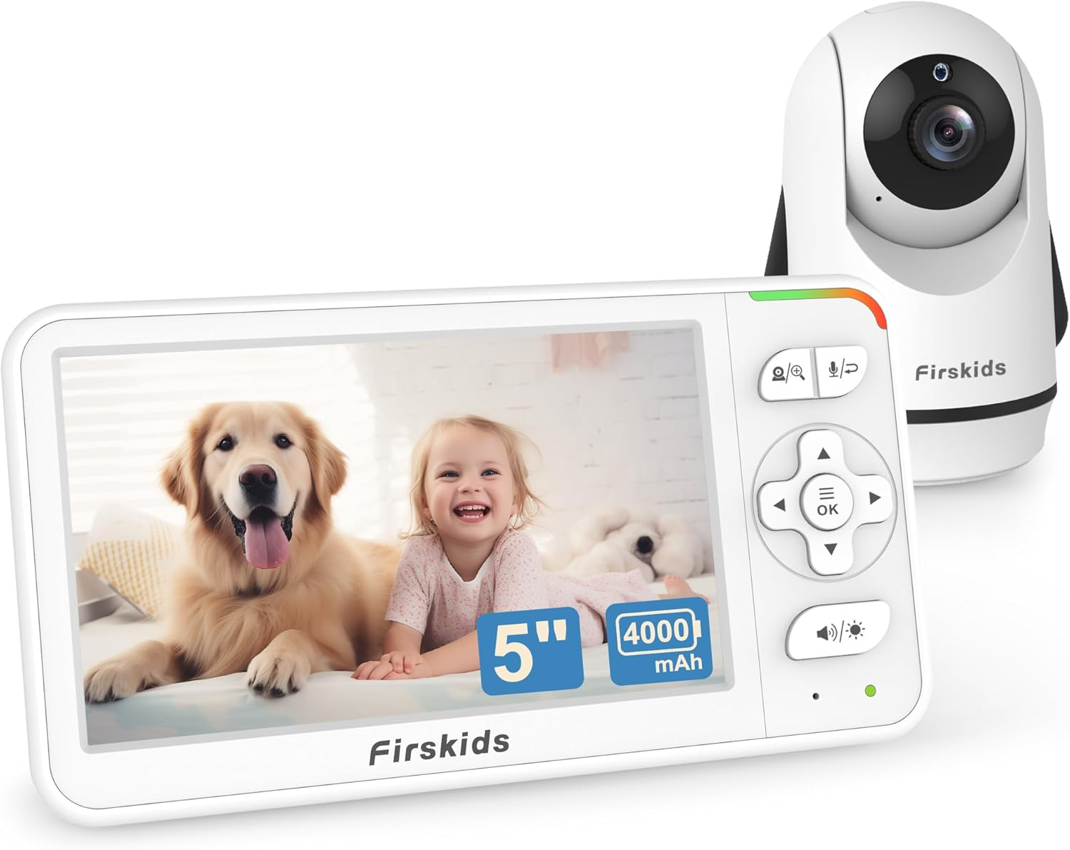 Baby Monitor, 5” Video Baby Monitor with Camera and Audio, 32-Hour Battery, Non-image