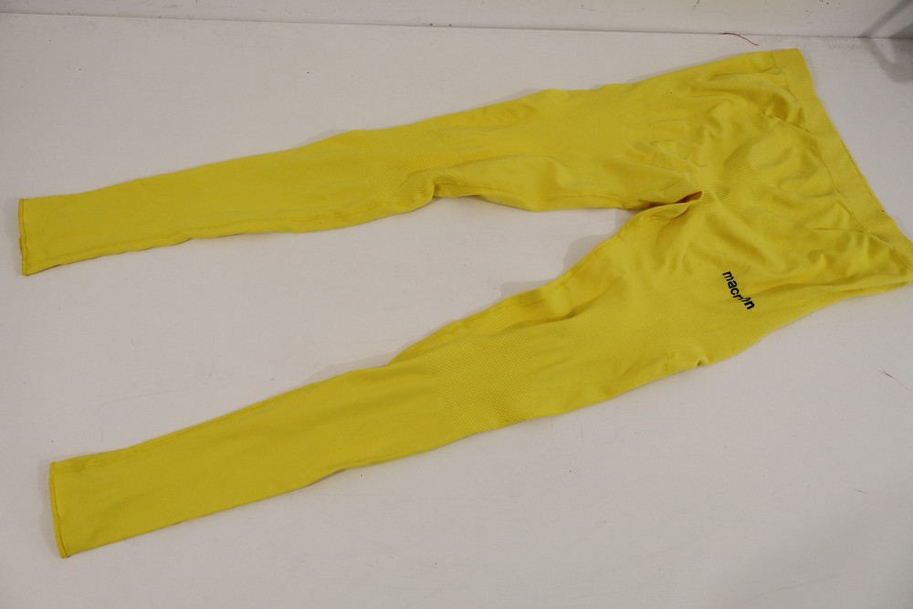 Macron Men's Yellow Compression Training Trousers Made in Italy