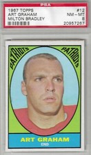 1967 Topps Milton Bradley #12 Art Graham - Patriots - PSA 8 NMMT.