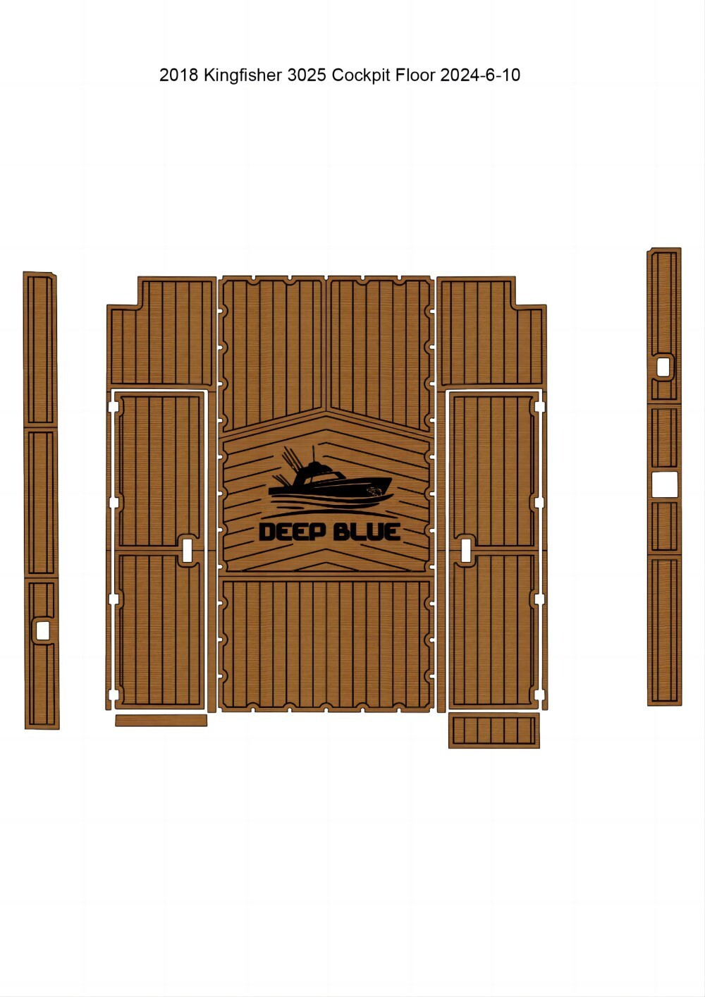 2018 Kingfisher 3025 EVA Foam Teak Deck Mat for Boat Cockpit Flooring