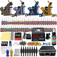 Tattoo Machines Complete Kit Professional Tattoo Ink Set With Case