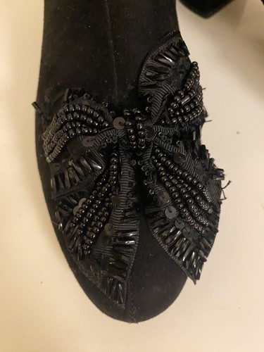 ZARA BOTINES NEGROS CON LAZO DE LENTEJUELAS CON CUENTAS BOTINES CON CREMALLERA US5 - Imagen 3 de 6