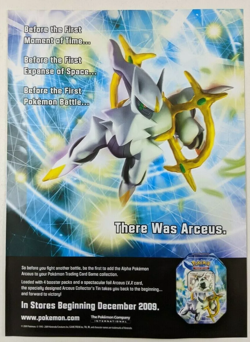 Pokemon TCG Platinum Arceus Print Ad Card Game Poster Art PROMO Original  Alpha