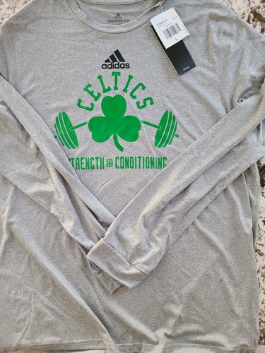 Boston Celtics Gray Adidas Strength And Conditioning Large Tee 22 X 24 New - Picture 5 of 9