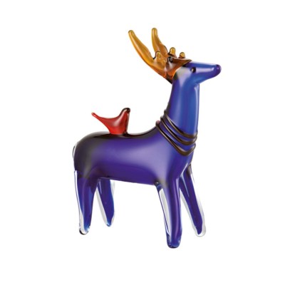 Hutschenreuther Glasfiguren Rentier klein Blau Dekofiguren Hirsch Dekoration