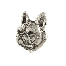Franz&ouml;sische Bulldogge II  - Versilberte Hundebrosche, elegante Anstecknadel, Ja