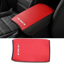 Waterproof Leather Armrest Cover for 2017-2022 CRV Center Console Black Red
