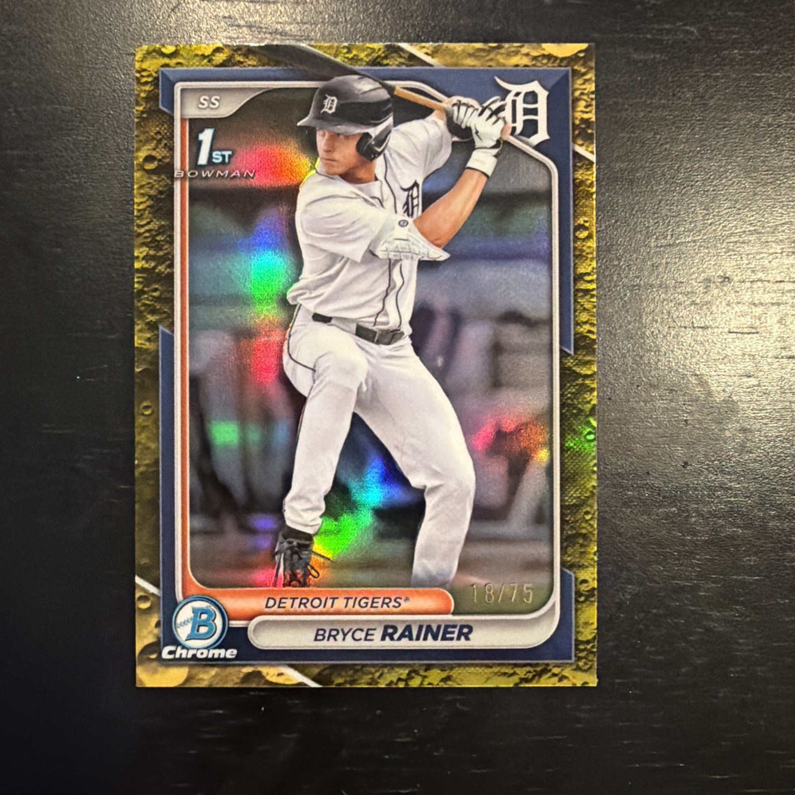 Bryce Rainer 2024 Bowman Draft #BDC-86 Yellow Lunar Refractor Chrome 1st RC /75