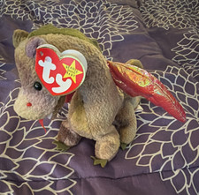 Ty Beanie Babies Scorch Dragon Plush Beanbag w/ Hang Tag Retired 1998